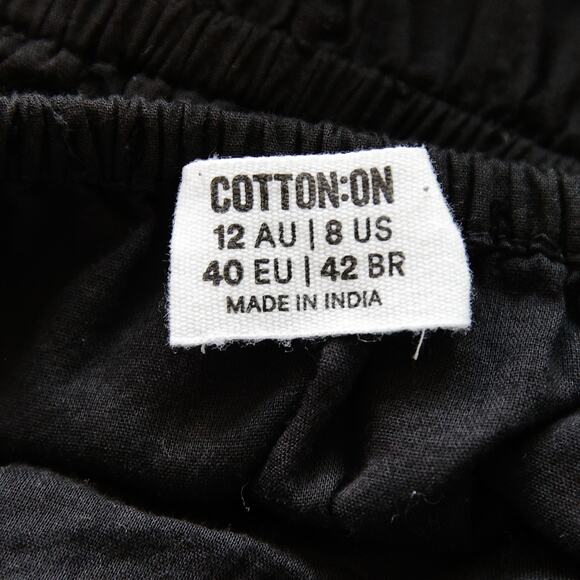 COTTON ON black ruffle Asymmetrical Midi Dress size 8 M - Picture 4 of 5